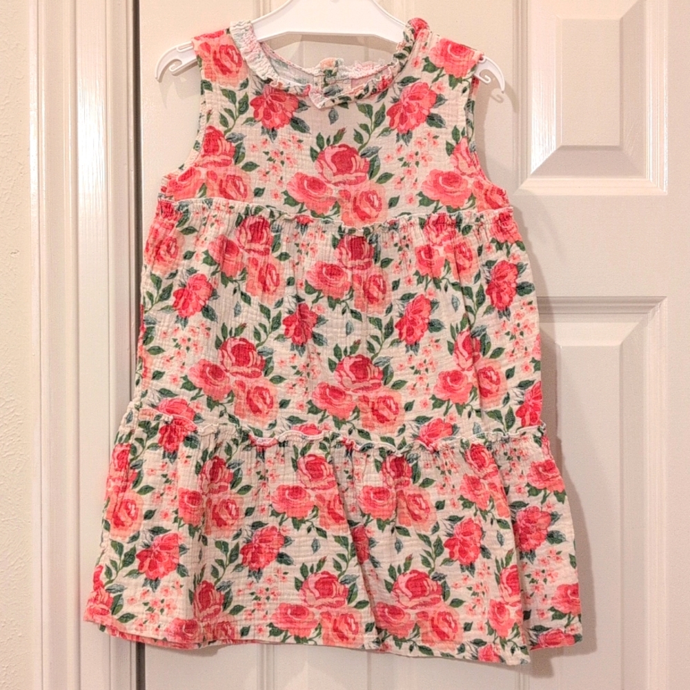Mudpie Kids Girls Dress With Roses Size 5T